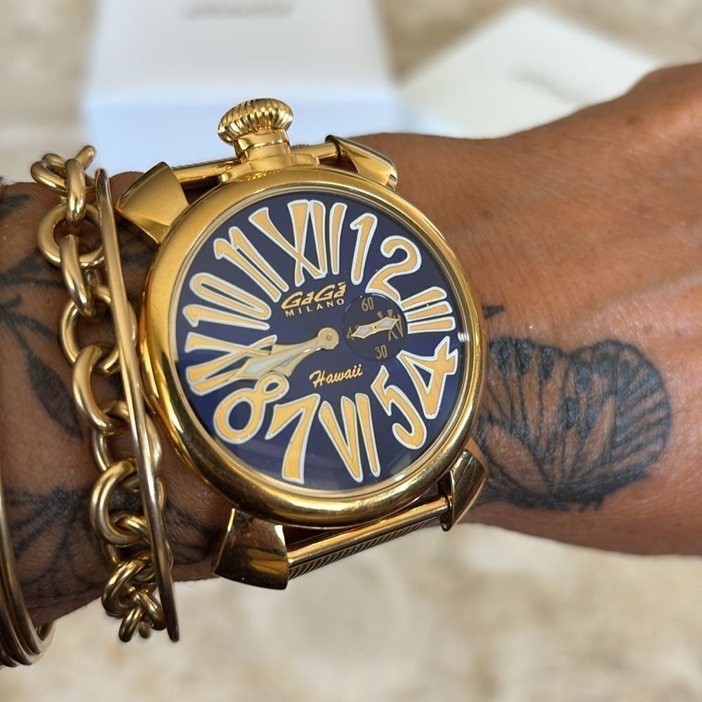 GaGa MILANO Manuale 46 Hawaii Limited  Quartz Watch Rare Box & Papers